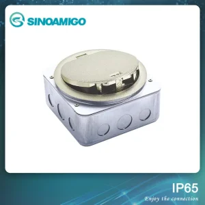 China Novo IP66 Tomada de Piso Elétrica com Materiais de Liga de Zinco