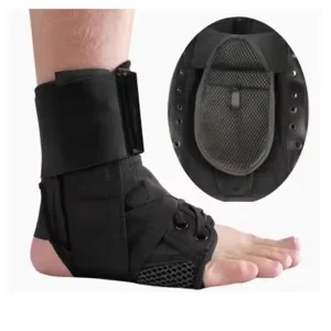 Braçadeira de Suporte para Tornozelo Ajustável com Cadarço para Corrida, Basquete, Recuperação de Lesões, Entorse