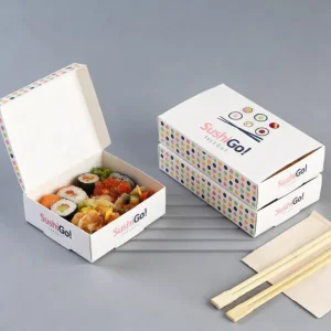 Caja de sushi de papel de embalaje de alimentos de lujo a medida
