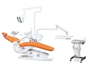 Height-Adjustable Sensor Brightness Color Temperature Adjustable LED Operating Light Dual Armrest Rotatable Ceramic Spittoon Children Kids Dental Chair Unit