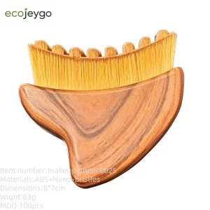 Escova de Massagem para o Rosto e Pescoço com Contorno Linfático, Esfoliador Corporal com Cerdas Nano, Escova Linfática