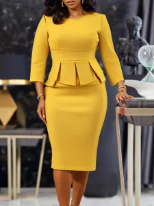 Vestido de Trabalho Casual de Verão em Chiffon para Mulheres
