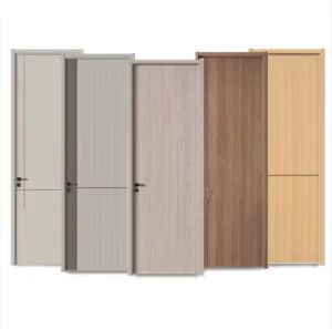 White Veneer PVC WPC Waterproof Modern Finished Interior Wooden Door for Living Room Kitchen Bedroom Bathroom Hotel Villa