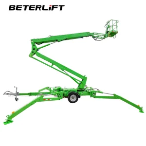 22m Tractor Towable Cherry Picker with Tool Basket and Four Stable Outriggers