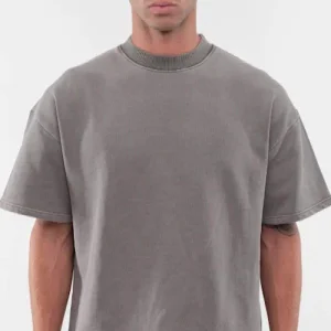 High Quality Men Luxury Custom Heavy 100% Cotton Camisetas Oversize T Shirt Blank Mock Neck Heavyweight Oversized Boxy T Shirt