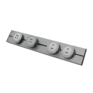 OEM Factory Price 1M Brass Industrial Power Track System 5 Adapters 32A 8000W Heavy Duty Electrical Rail Data Plug Socket