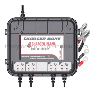 4-Bank, 8-AMP (2-AMP Per Bank) Fully-Automatic Smart Charger, 6V and 12V Battery Charger, Battery Maintainer, Trickle Charger