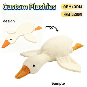 Large Animal Goose Plush Toy PP Cotton Filled Unisex Sleeping Doll Washed Mesh Lining White Pillow Birthday Gift