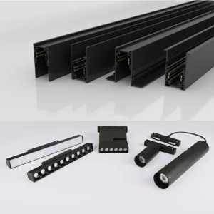 DC48V Magnetic Track Lights System Industrial Aluminum Linear Light Ceiling Recessed Suspended Creative 0.5m 1m LED Magnetic Lights Tracking Rail Lighting