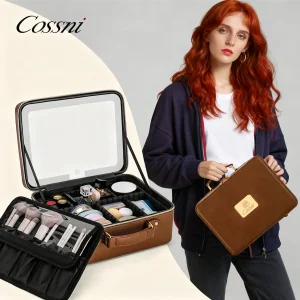 Fashion Portable Luxury Makeup Bag LED Mirror