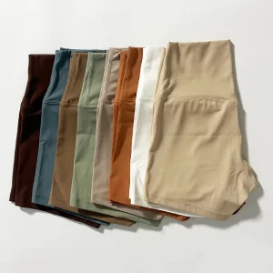 Solid Color High Waist Yoga Shorts