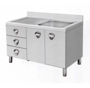 Factory Direct Commercial Kitchen Equipment Stainless Steel 201 304 Sink Cabinet With Drawer Back Splash