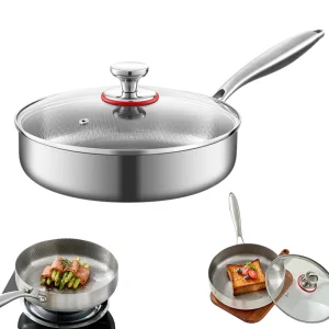 Home Cooking Frying Pan Heavy Duty Cooking Titanium Frying Pan Non-Stick Pure Titanium Frying Pan