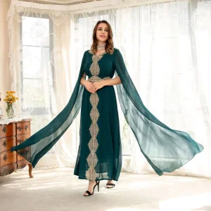 Chiffon Cape Evening Dress