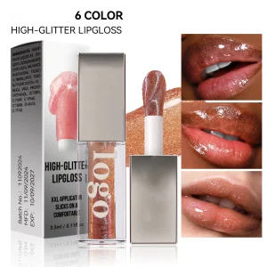 Makeup Vendor Professional Custom Shiny Finish Water-Light Glossy Glitter Lip Plumper Gloss