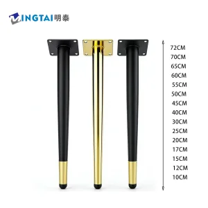 Modern Gold Tapered Metal Sofa Leg Golden Steel Straight Iron Legs Furniture Bed Hardware Couch Table Legs for Dining