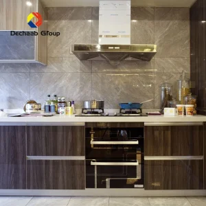 Gabinetes de cocina exteriores de acero inoxidable blanco moderno
