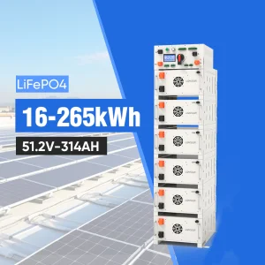 High Voltage Commercial Battery Stacked Lithium Battery System 51.2v 314ah 128kWh Rack Type Lifepo4 Energy Storage Battery