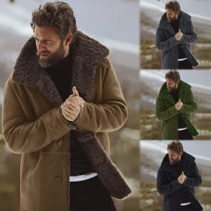 Custom Wholesale New Plus-Size Men's Jackets, Fashionable Windbreakers, Winter Wool Outdoor Leather Men's Warm Fur Coats Clothing