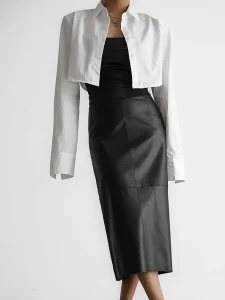 OEM Black Faux Leather Dress