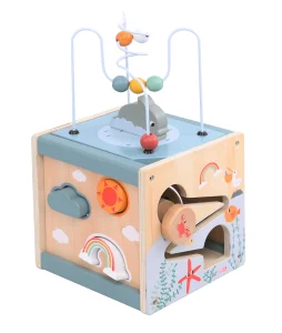 Wooden Activity Cube Pretend Play