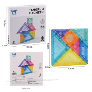 Magnetic Tangram Puzzles for First Grade Math Teaching Special Educational Toys for Kindergarten Primary School Students