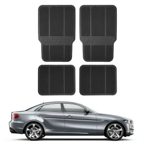 Alfombrillas de Piso Universales Negras para Automóviles 4PCS de Caucho PVC para Furgonetas SUV MPV