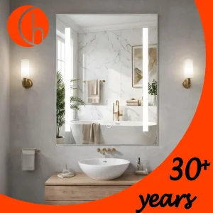 Smart Home Decor Bathroom Vanity Wall Mounted Makeup LED Mirror with LED Strip