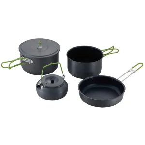Bulk 5-PCS Heavy-Duty Aluminum Cook Set Factory Direct Outdoor Camping Kit