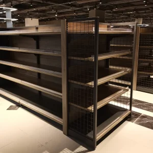 Pangdonglai Customized Heavy-Duty Steel Gondola Shelving Wood Color