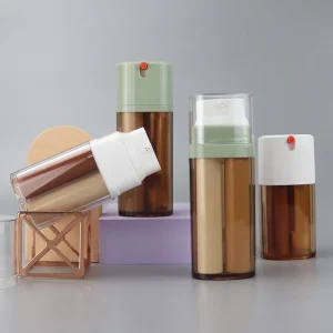 OEM Tri-Chamber Airless Bottle Cosmetic Packaging for Serum Lotion