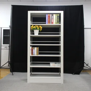Sleek Matte White Contemporary Metal Library Bookshelf