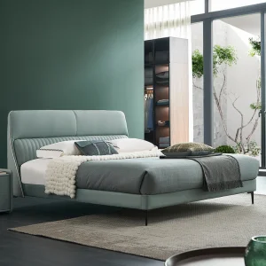 Cama plataforma doble de cuero sintético