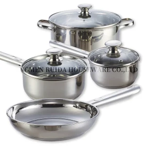 Wholesale 8PCS Stainless Steel Cookware Stock Pot Milk Pan Frying Pan
