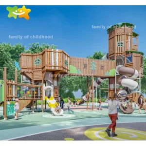 Tree House Outdoor Kids Playground Climbing Structures Outdoor Playground Equipment