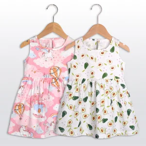 Cotton Baby Dresses Girl Kids Clothing Sleeveless Girls Summer Dress Flare Soft Toddler Girls Dresses
