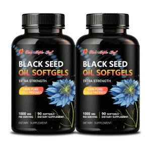 Organic Black Seed Oil Softgels - GMP Certified for Immune Support &amp; Respiratory Health