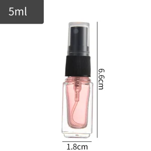 Free Sample Wholesale 30ml 50ml 100ml Clear Square Custom Spray Refillable Luxury Empty Glass