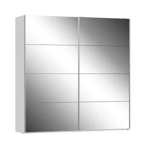 Wardrobe Sliding Door System High Gloss Elegant Sliding Mirror Door Armoire Wardrobe Wood Bedroom