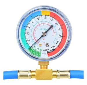 24 Inch Car R134A AC Charge Hose with Gauge for Refrigerant Recharge Kit