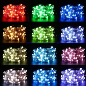 مصباح سلكي مزود ببطارية زر مصباح LED ملون لتزيين الأضواء