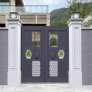 Industrial Style Outdoor Aluminum Gate Laser Cut Panels Powder Coated Finishes