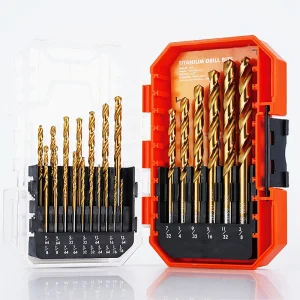 Titanium Drill Bit Set 23PCS 1/16"-3/8" HSS Drill Bit Set Formetal, Steel, Wood, Plastic, Aluminum Alloy