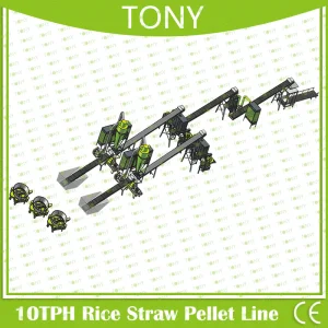 Capacidad de Procesamiento Fuerte 10t/H Planta Completa de Pellets de Paja de Arroz en Venta