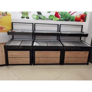 Against the Wall Green Vegetable Fruit Rack Shelf Supermarket Large Capacity Fruit Vegetable Shelves