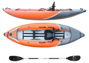 Inflatable Canoe for Single Person Thickened Orange Outdoor Water Rafting Challenger