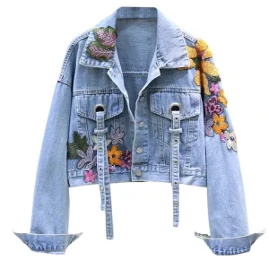 BROOXLY SPORTS High Street Custom Made Women's Denim Jacket Premium Breathable Windproof Reversible Eco-Friendly Raw Winter