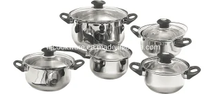 Classic Professional 10PCS Stainless Steel Kitchenware Cookware with Bakelite Handle