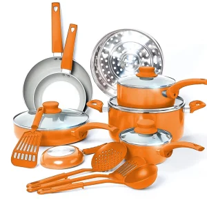 Popular Non Stick 16PCS Set Durable Casserole Pot Fry Pan Aluminum Cooking Set