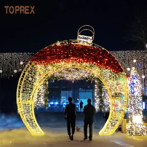 Church Festival Decoration Golden LED Lighted Wedding Arch LED Light